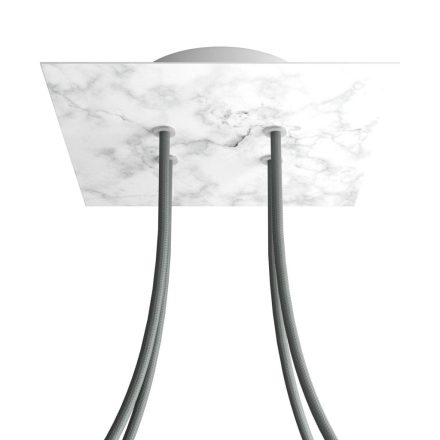 Square ceiling rose – A ceiling rose set with 4 holes and 4 side holes, 200 mm