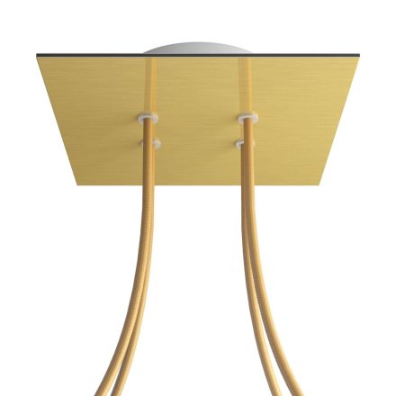 Square ceiling rose – A ceiling rose set with 4 holes and 4 side holes, 200 mm