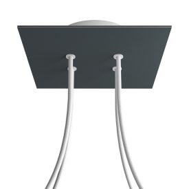   Square ceiling rose – A ceiling rose set with 4 holes and 4 side holes, 200 mm