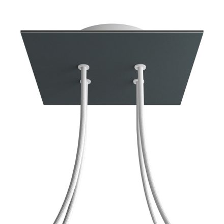 Square ceiling rose – A ceiling rose set with 4 holes and 4 side holes, 200 mm