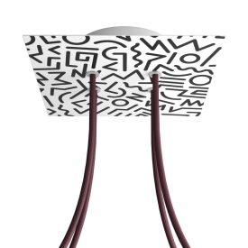    Square Rose-One 4-hole and 4-side hole ceiling rose set, 200 mm - PROMO