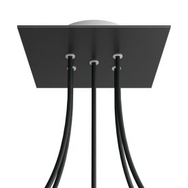   Square ceiling rose – A ceiling rose set with 5 holes and 4 side holes, 200 mm