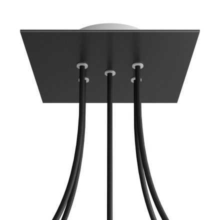 Square ceiling rose – A ceiling rose set with 5 holes and 4 side holes, 200 mm