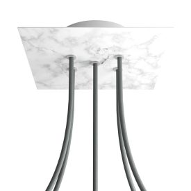   Square ceiling rose – A ceiling rose set with 5 holes and 4 side holes, 200 mm