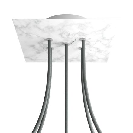 Square ceiling rose – A ceiling rose set with 5 holes and 4 side holes, 200 mm