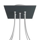 Square ceiling rose – A ceiling rose set with 5 holes and 4 side holes, 200 mm