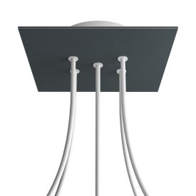   Square ceiling rose – A ceiling rose set with 5 holes and 4 side holes, 200 mm