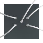 Square ceiling rose – A ceiling rose set with 5 holes and 4 side holes, 200 mm