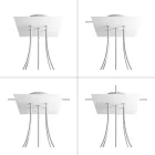 Square ceiling rose – A ceiling rose set with 5 holes and 4 side holes, 200 mm