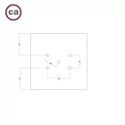 Square ceiling rose – A ceiling rose set with 5 holes and 4 side holes, 200 mm