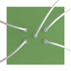 Square ceiling rose – A ceiling rose set with 5 holes and 4 side holes, 200 mm