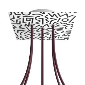   Square Rose-One 5-hole and 4-side hole ceiling rose set, 200 mm - PROMO