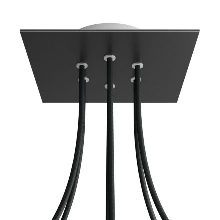 Square ceiling rose – A ceiling rose set with 6 holes and 4 side holes, 200 mm