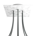 Square ceiling rose – A ceiling rose set with 6 holes and 4 side holes, 200 mm