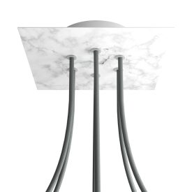   Square ceiling rose – A ceiling rose set with 6 holes and 4 side holes, 200 mm