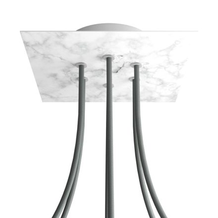 Square ceiling rose – A ceiling rose set with 6 holes and 4 side holes, 200 mm