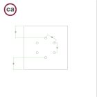 Square ceiling rose – A ceiling rose set with 6 holes and 4 side holes, 200 mm