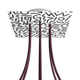    Square Rose-One 6-hole and 4-side hole ceiling rose set, 200 mm - PROMO