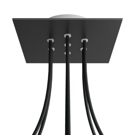 Square ceiling rose – A ceiling rose set with 7 holes and 4 side holes, 200 mm