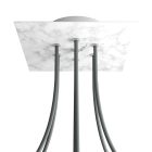 Square ceiling rose – A ceiling rose set with 7 holes and 4 side holes, 200 mm