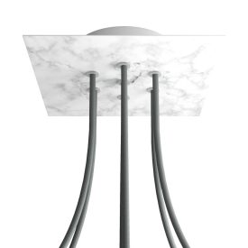   Square ceiling rose – A ceiling rose set with 7 holes and 4 side holes, 200 mm