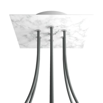 Square ceiling rose – A ceiling rose set with 7 holes and 4 side holes, 200 mm