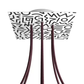    Square Rose-One 7-hole and 4-side hole ceiling rose set, 200 mm - PROMO