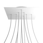 Square XXL Rose-One 10-hole and 4-side hole ceiling rosette set, 400 mm