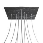 Square XXL Rose-One 10-hole and 4-side hole ceiling rosette set, 400 mm