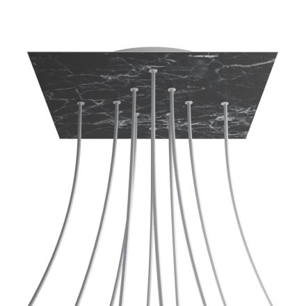 Square XXL Rose-One 10-hole and 4-side hole ceiling rosette set, 400 mm