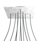 Square XXL Rose-One 10-hole and 4-side hole ceiling rosette set, 400 mm