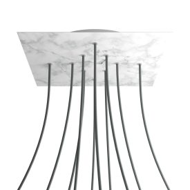   Square XXL Rose-One 10-hole and 4-side hole ceiling rosette set, 400 mm