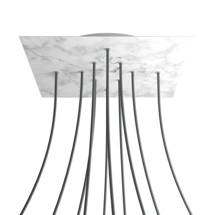 Square XXL Rose-One 10-hole and 4-side hole ceiling rosette set, 400 mm