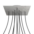 Square XXL Rose-One 10-hole and 4-side hole ceiling rosette set, 400 mm