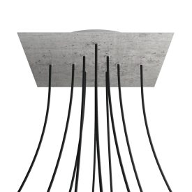   Square XXL Rose-One 10-hole and 4-side hole ceiling rosette set, 400 mm