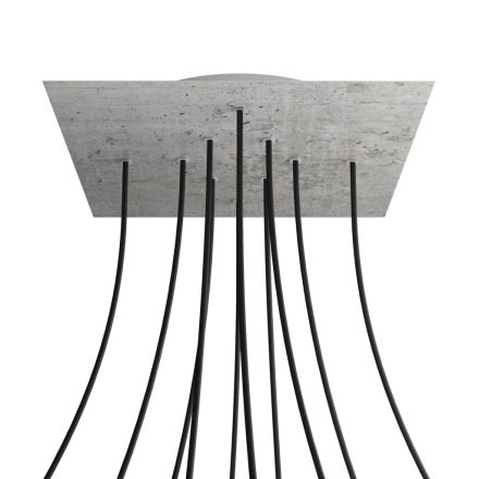 Square XXL Rose-One 10-hole and 4-side hole ceiling rosette set, 400 mm