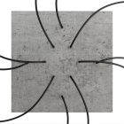 Square XXL Rose-One 10-hole and 4-side hole ceiling rosette set, 400 mm