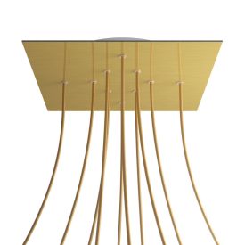   Square XXL Rose-One 10-hole and 4-side hole ceiling rosette set, 400 mm