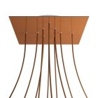 Square XXL Rose-One 10-hole and 4-side hole ceiling rosette set, 400 mm