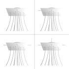 Square XXL Rose-One 10-hole and 4-side hole ceiling rosette set, 400 mm