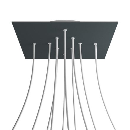 Square XXL Rose-One 10-hole and 4-side hole ceiling rosette set, 400 mm