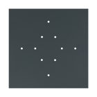 Square XXL Rose-One 10-hole and 4-side hole ceiling rosette set, 400 mm