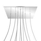 Square XXL Rose-One 10-hole and 4-side hole ceiling rosette set, 400 mm
