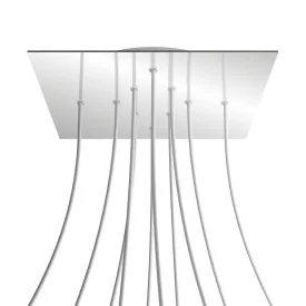   Square XXL Rose-One 10-hole and 4-side hole ceiling rosette set, 400 mm