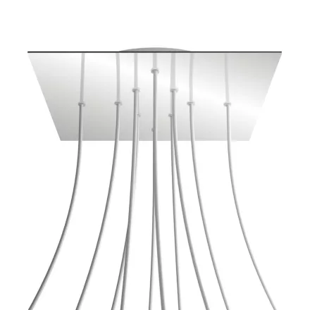 Square XXL Rose-One 10-hole and 4-side hole ceiling rosette set, 400 mm
