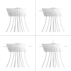 Square XXL Rose-One 10-hole and 4-side hole ceiling rosette set, 400 mm