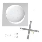 Square XXL Rose-One 10-hole and 4-side hole ceiling rosette set, 400 mm