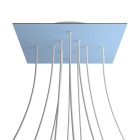 Square XXL Rose-One 10-hole and 4-side hole ceiling rosette set, 400 mm