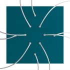 Square XXL Rose-One 10-hole and 4-side hole ceiling rosette set, 400 mm