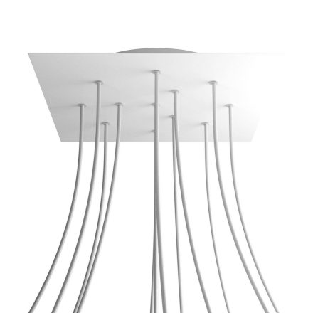 Square XXL Rose-One 12-hole and 4-side hole ceiling rosette set, 400 mm